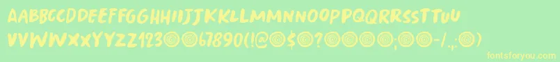 Springwood Brush DEMO Font – Yellow Fonts on Green Background