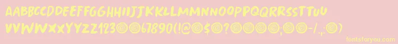 Springwood Brush DEMO Font – Yellow Fonts on Pink Background