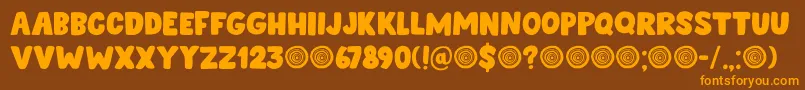 Springwood Display DEMO-fontti – oranssit fontit ruskealla taustalla