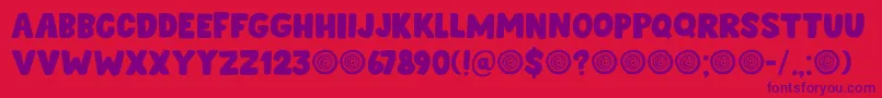 Springwood Display DEMO Font – Purple Fonts on Red Background