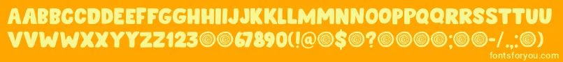 Springwood Display DEMO-fontti – keltaiset fontit oranssilla taustalla