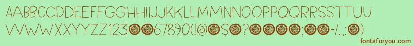 Подробнее о шрифте Springwood Line DEMO Шрифт Springwood Line DEMO – коричневые шрифты на зелёном фоне