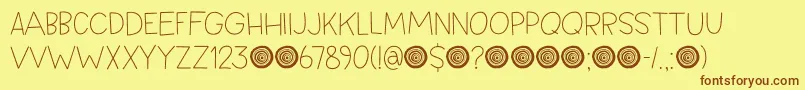 Springwood Line DEMO Font – Brown Fonts on Yellow Background
