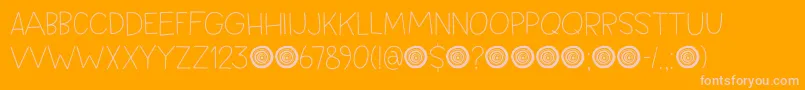 Springwood Line DEMO Font – Pink Fonts on Orange Background