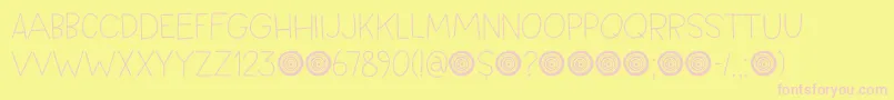Springwood Line DEMO Font – Pink Fonts on Yellow Background