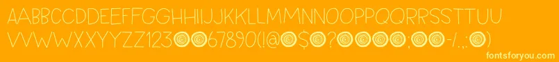 Czcionka Springwood Line DEMO – żółte czcionki na pomarańczowym tle