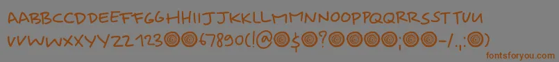 Springwood Note DEMO-Schriftart – Braune Schriften auf grauem Hintergrund