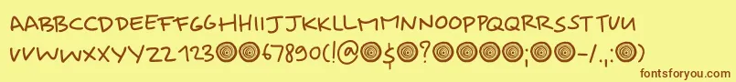 Springwood Note DEMO Font – Brown Fonts on Yellow Background