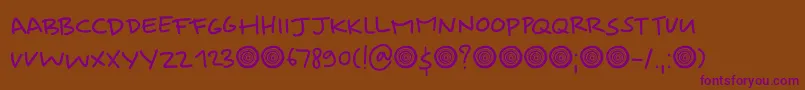 Springwood Note DEMO Font – Purple Fonts on Brown Background