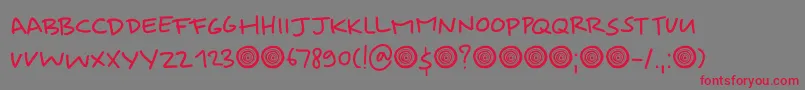Springwood Note DEMO Font – Red Fonts on Gray Background