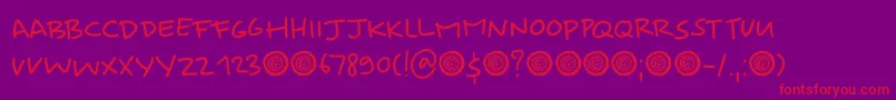 Springwood Note DEMO Font – Red Fonts on Purple Background