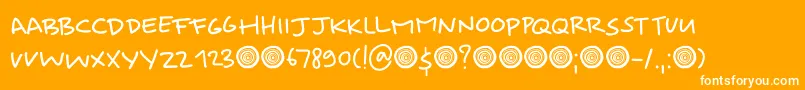 Springwood Note DEMO-Schriftart – Weiße Schriften auf orangefarbenem Hintergrund