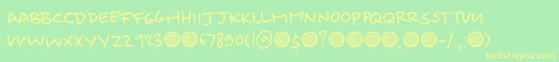 Springwood Note DEMO Font – Yellow Fonts on Green Background