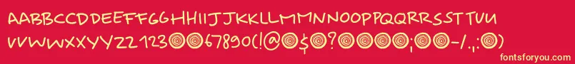 Springwood Note DEMO Font – Yellow Fonts on Red Background