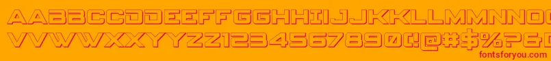 フォントspyagency3 13d – オレンジの背景に赤い文字