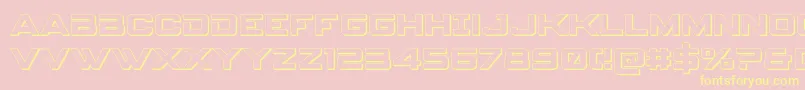 spyagency3 13d Font – Yellow Fonts on Pink Background