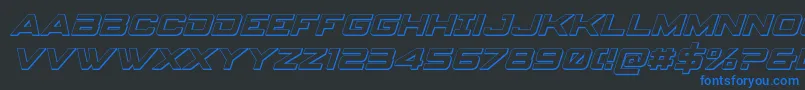 Шрифт spyagency3 13dital – синие шрифты на чёрном фоне