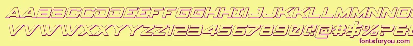 spyagency3 13dital Font – Purple Fonts on Yellow Background