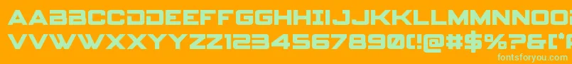 spyagency3 1bold Font – Green Fonts on Orange Background