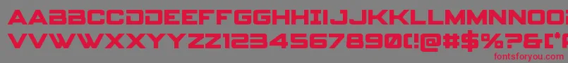 フォントspyagency3 1bold – 赤い文字の灰色の背景