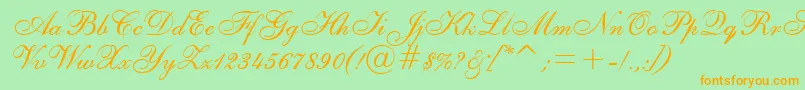 Asylbekm02shelley.Kz Font – Orange Fonts on Green Background
