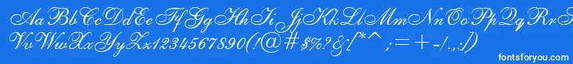 フォントAsylbekm02shelley.Kz – 青い背景に白い文字