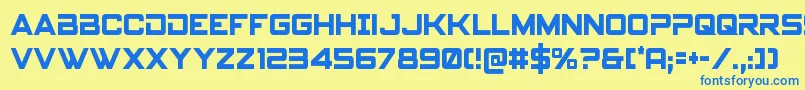 spyagency3 1cond Font – Blue Fonts on Yellow Background
