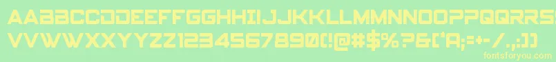 spyagency3 1cond-fontti – keltaiset fontit vihreällä taustalla