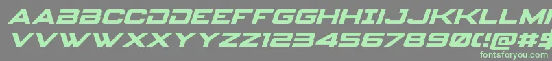 フォントspyagency3 1expandital – 灰色の背景に緑のフォント