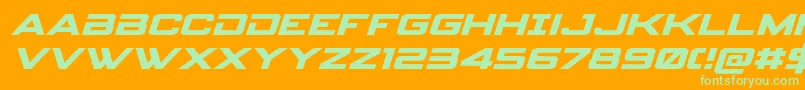 Шрифт spyagency3 1expandital – зелёные шрифты на оранжевом фоне