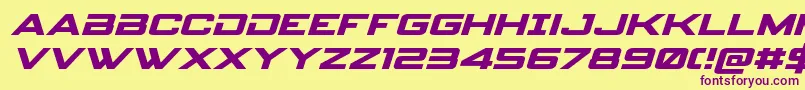 spyagency3 1expandital Font – Purple Fonts on Yellow Background