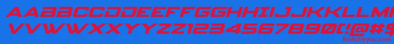 Czcionka spyagency3 1expandital – czerwone czcionki na niebieskim tle
