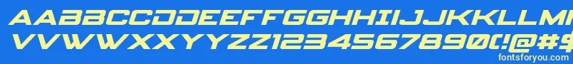 spyagency3 1expandital Font – Yellow Fonts on Blue Background