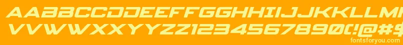 Fonte spyagency3 1expandital – fontes amarelas em um fundo laranja