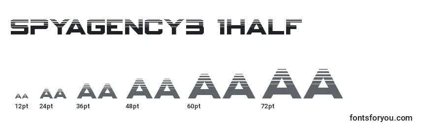 Размеры шрифта Spyagency3 1half