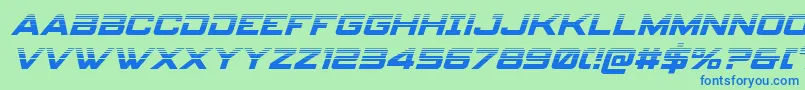 フォントspyagency3 1halfital – 青い文字は緑の背景です。