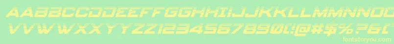 フォントspyagency3 1halfital – 黄色の文字が緑の背景にあります