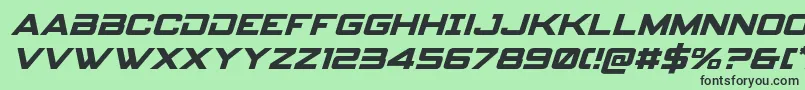フォントspyagency3 1ital – 緑の背景に黒い文字