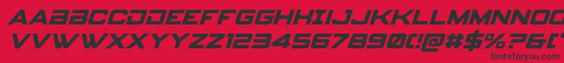 フォントspyagency3 1ital – 赤い背景に黒い文字