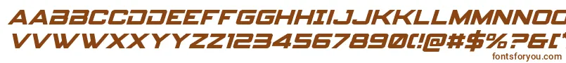 フォントspyagency3 1ital – 白い背景に茶色のフォント