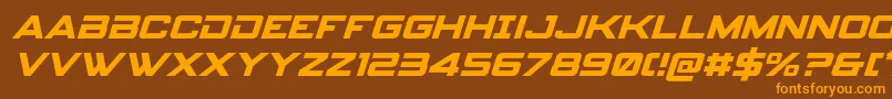 spyagency3 1ital Font – Orange Fonts on Brown Background