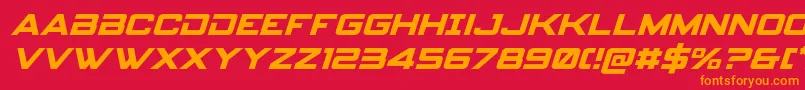 Fonte spyagency3 1ital – fontes laranjas em um fundo vermelho
