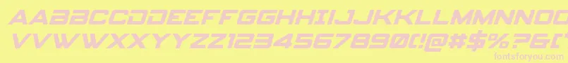 フォントspyagency3 1ital – ピンクのフォント、黄色の背景