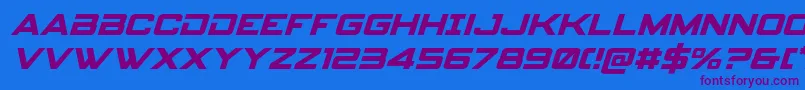 フォントspyagency3 1ital – 紫色のフォント、青い背景