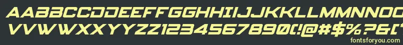フォントspyagency3 1ital – 黒い背景に黄色の文字