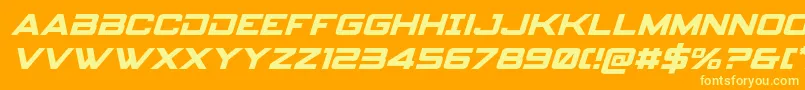 フォントspyagency3 1ital – オレンジの背景に黄色の文字