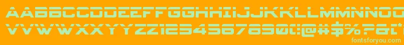 spyagency3 1laser-Schriftart – Grüne Schriften auf orangefarbenem Hintergrund