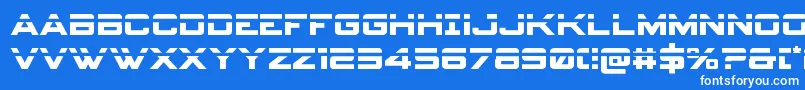 フォントspyagency3 1laser – 青い背景に白い文字