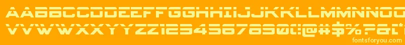 spyagency3 1laser-Schriftart – Gelbe Schriften auf orangefarbenem Hintergrund