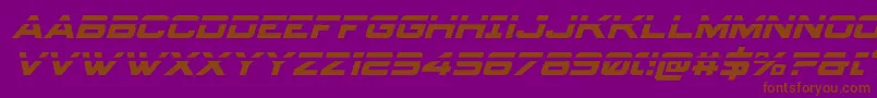 spyagency3 1laserital-Schriftart – Braune Schriften auf violettem Hintergrund